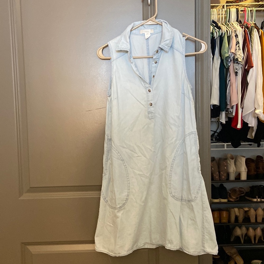 Chambray shift dress